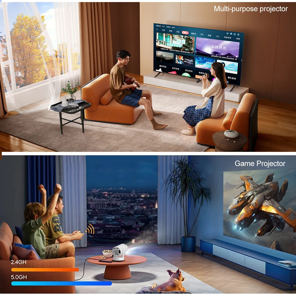 Topleo Games Proyectores Outdoor Hy300 Pro Home Overhead Projector with Game Smart Mini Portable 4k Video Android Projector