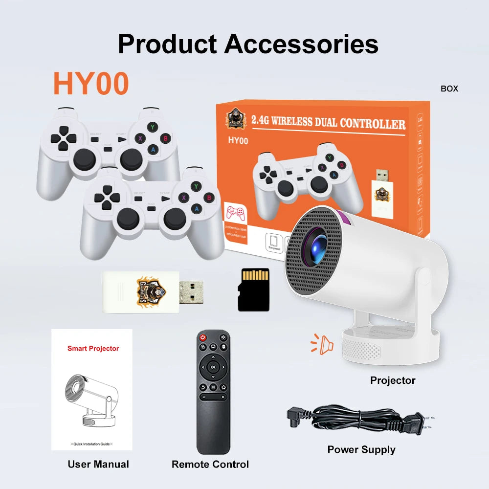 Topleo Games Proyectores Outdoor Hy300 Pro Home Overhead Projector with Game Smart Mini Portable 4k Video Android Projector