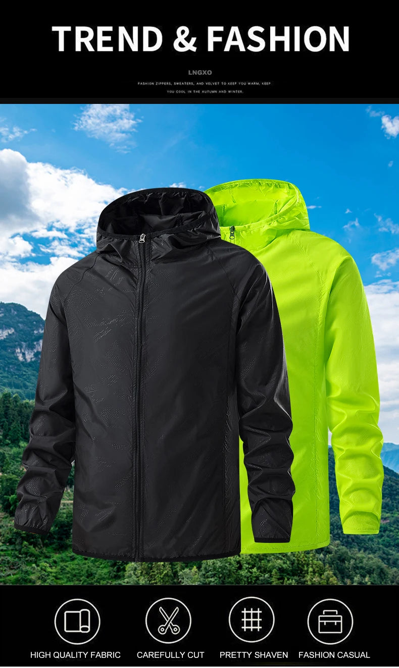 JNLN-Vestes de randonnée imperméables unisexes, coupe-vent de protection solaire, manteau de pluie extérieur, vêtements portables, camping et escalade, hommes et femmes