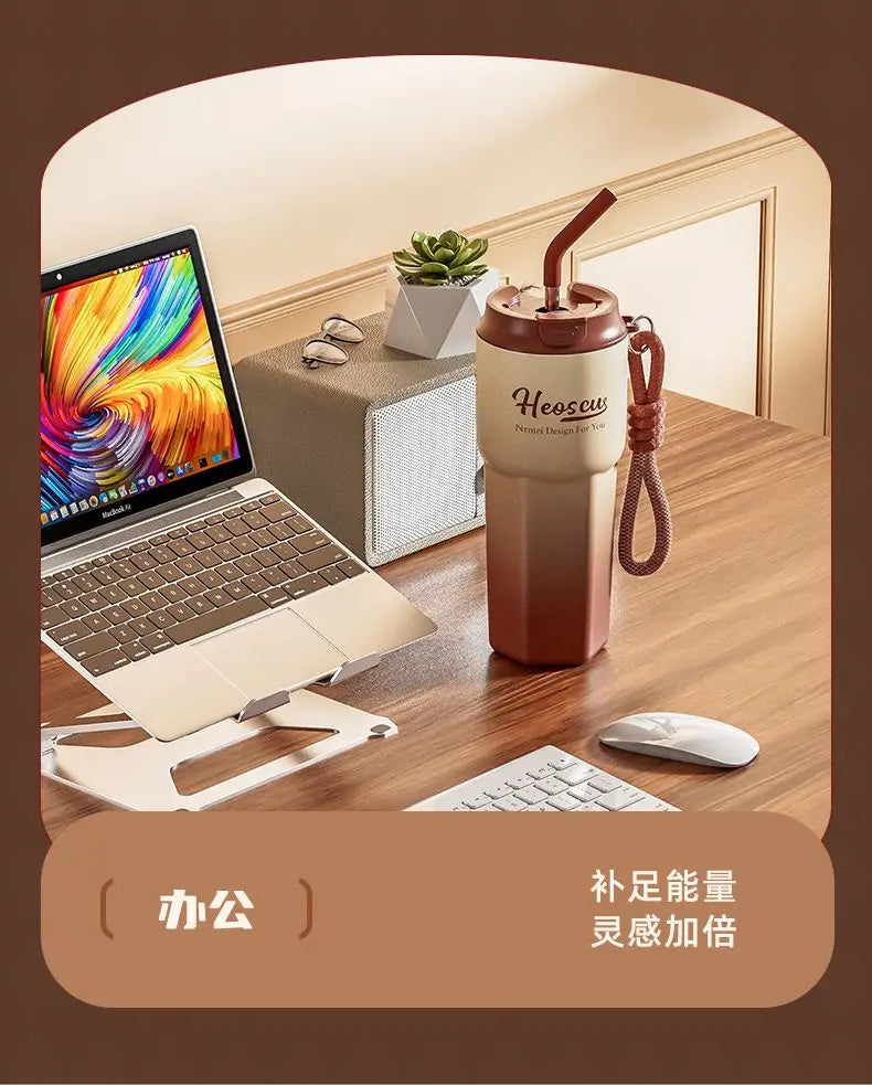 NRMEI-Tasse isotherme en céramique pour étudiants, tasse à thé au lait, tasse à eau de bureau, haute beauté, hommes et femmes