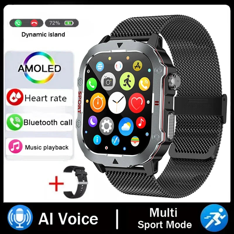 2024 nouveau pour Xiaomi montre intelligente militaire hommes étanche Sports de plein air Fitness Tracker moniteur de santé 2.19 "BT appel Smartwatch