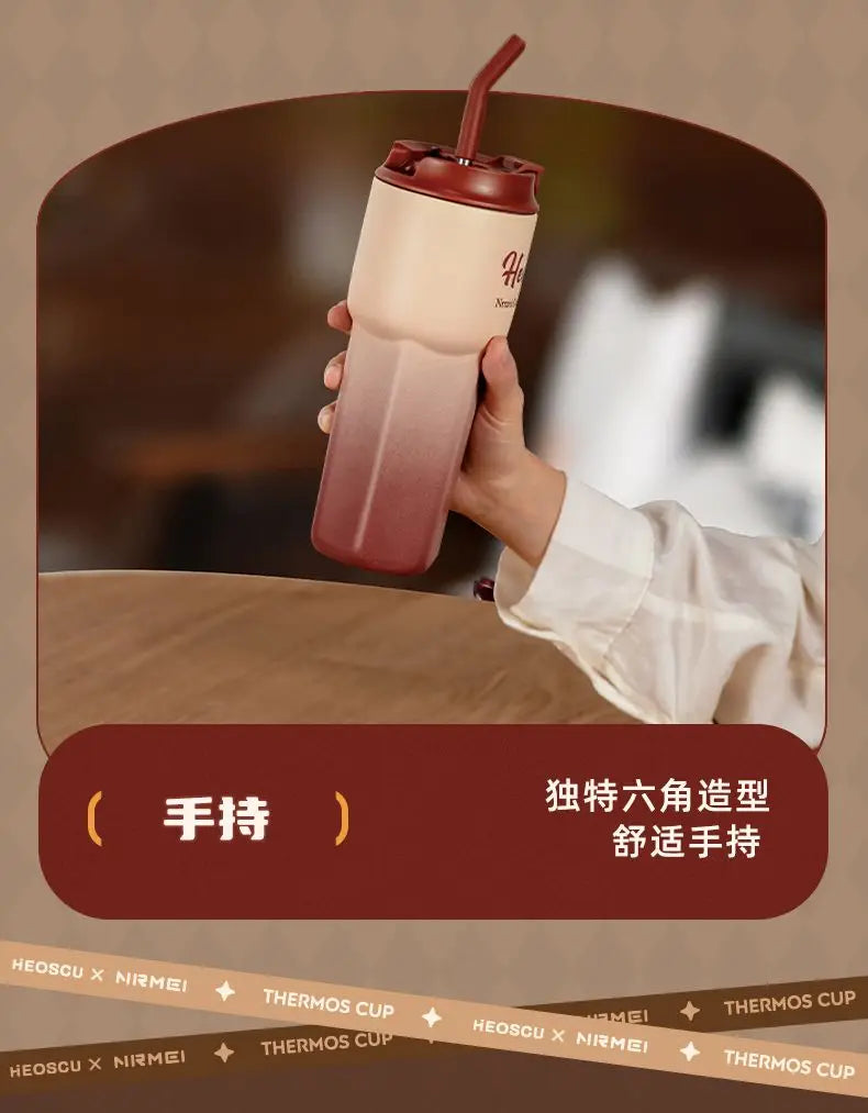 NRMEI-Tasse isotherme en céramique pour étudiants, tasse à thé au lait, tasse à eau de bureau, haute beauté, hommes et femmes