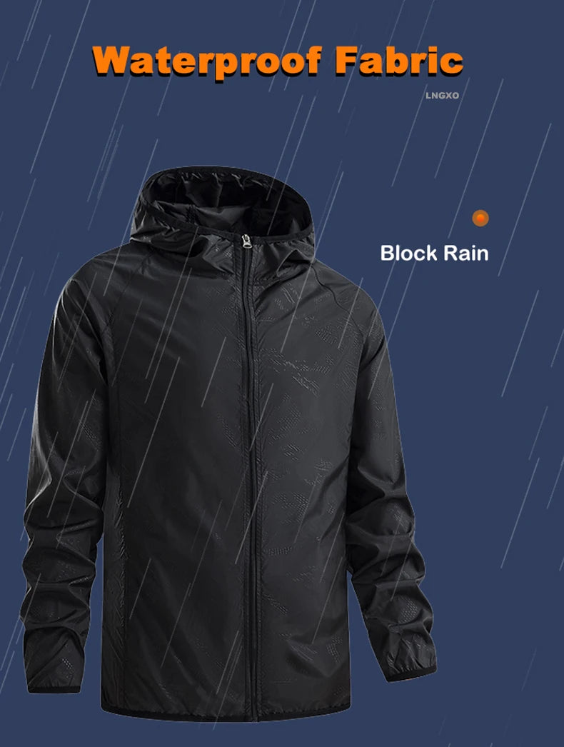 JNLN-Vestes de randonnée imperméables unisexes, coupe-vent de protection solaire, manteau de pluie extérieur, vêtements portables, camping et escalade, hommes et femmes
