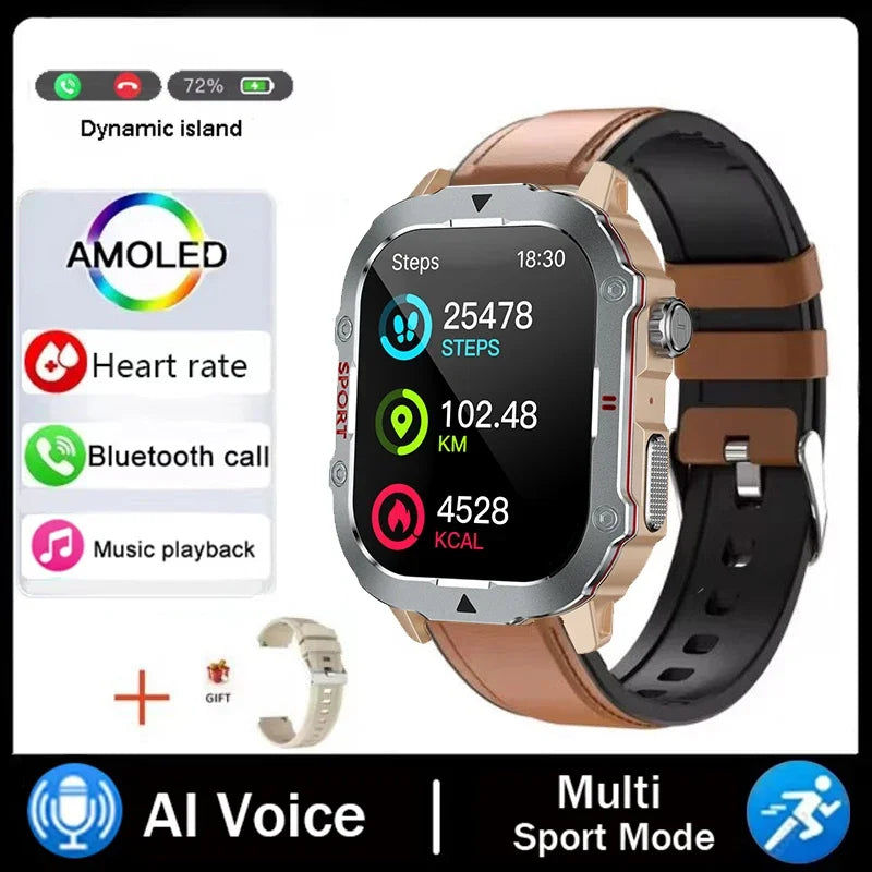 2024 nouveau pour Xiaomi montre intelligente militaire hommes étanche Sports de plein air Fitness Tracker moniteur de santé 2.19 "BT appel Smartwatch