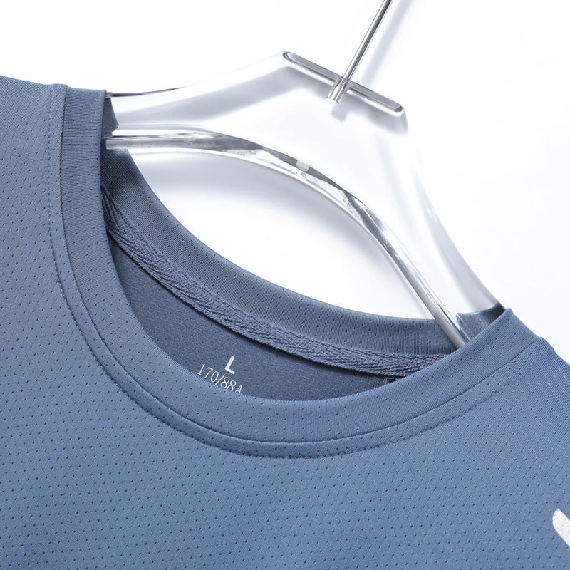 CHRLCK hommes course séchage rapide T-shirts respirant randonnée pêche T-shirts élasticité douce Sports de plein air chemise courte été