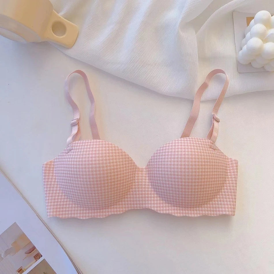 Soutien-gorge Push Up sans couture pour femmes, Style Preppy, sous-vêtements Sexy, confortable, respirant, débardeur, bretelles amovibles, été