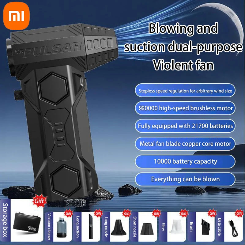 Xiaomi X11ProMAX Turbo Jet ventilateur 990000 tr/min puissant ventilateur d'air moteur sans brosse Turbo ventilateur vent Speed75 m/s 10000 mAh brise forte