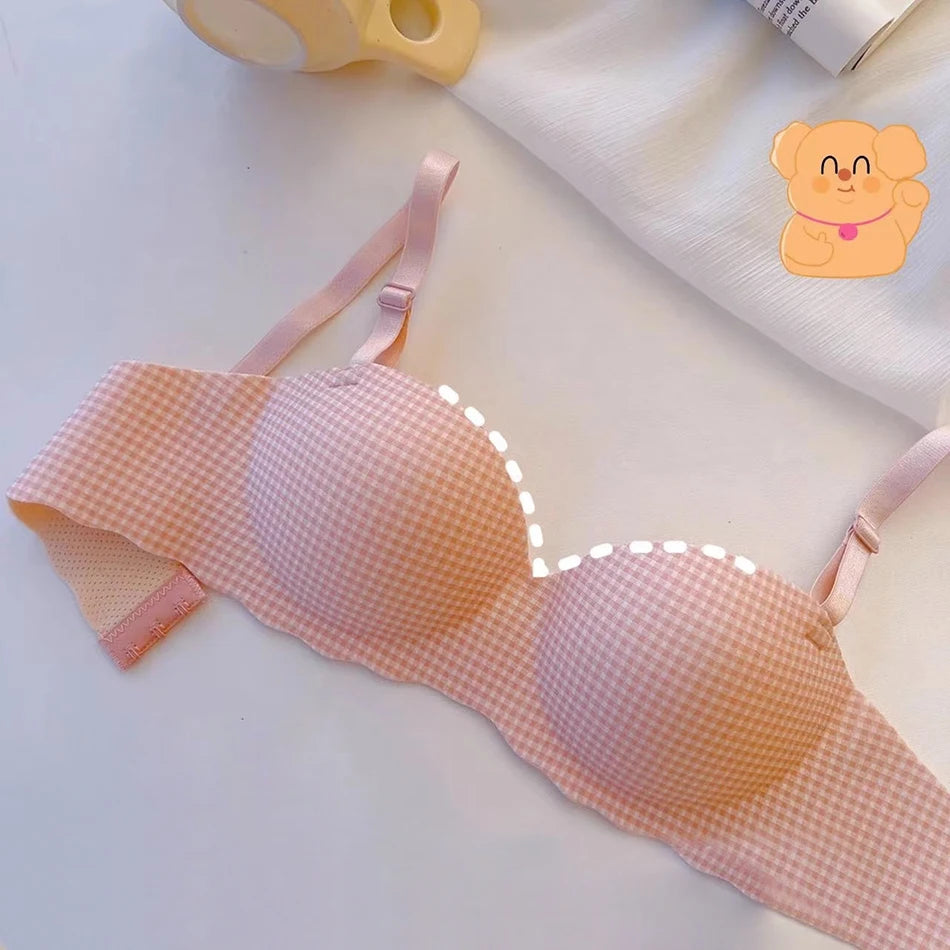 Soutien-gorge Push Up sans couture pour femmes, Style Preppy, sous-vêtements Sexy, confortable, respirant, débardeur, bretelles amovibles, été