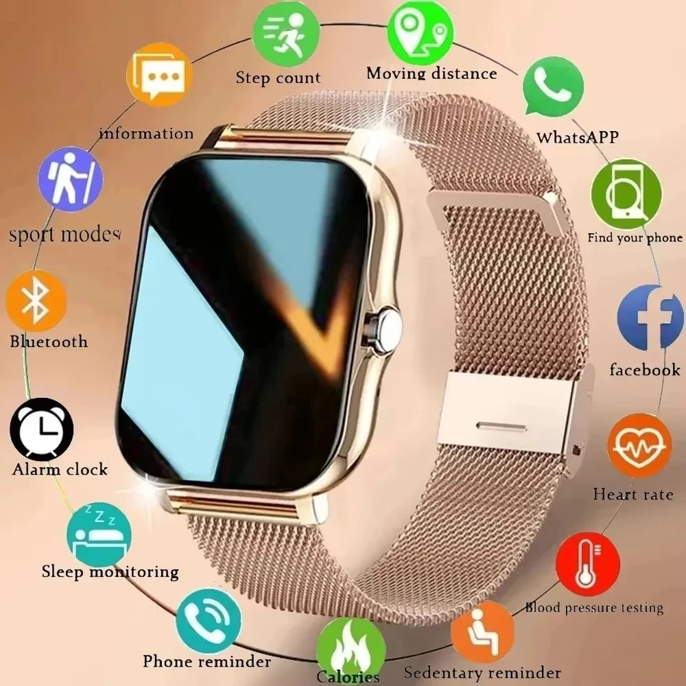 LAXASFIT 2025 nouvelle montre intelligente Bluetooth parler plein écran tactile moniteur de fréquence cardiaque sport Fitness montre intelligente hommes femmes cadeau