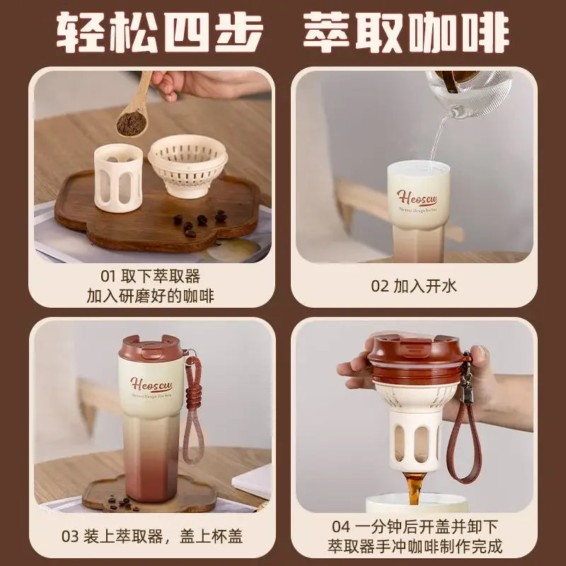 NRMEI-Tasse isotherme en céramique pour étudiants, tasse à thé au lait, tasse à eau de bureau, haute beauté, hommes et femmes