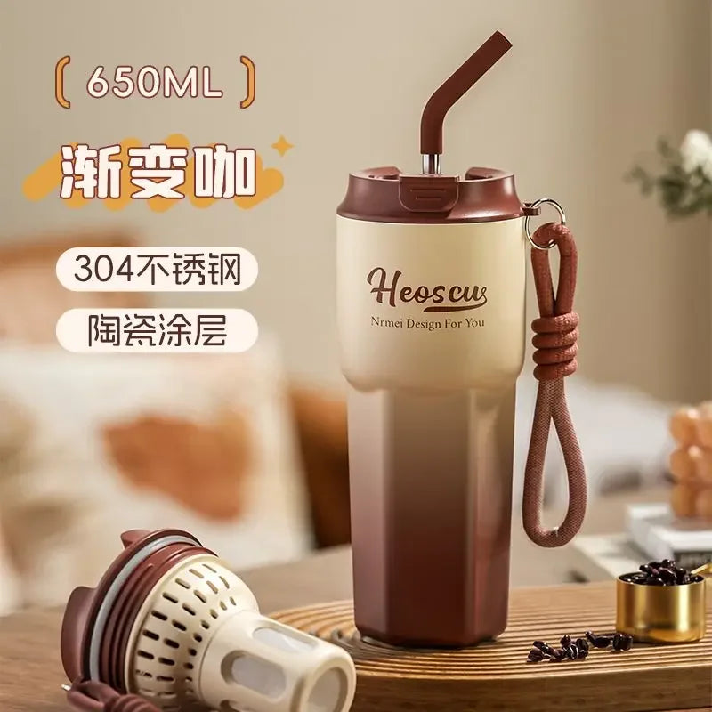 NRMEI-Tasse isotherme en céramique pour étudiants, tasse à thé au lait, tasse à eau de bureau, haute beauté, hommes et femmes