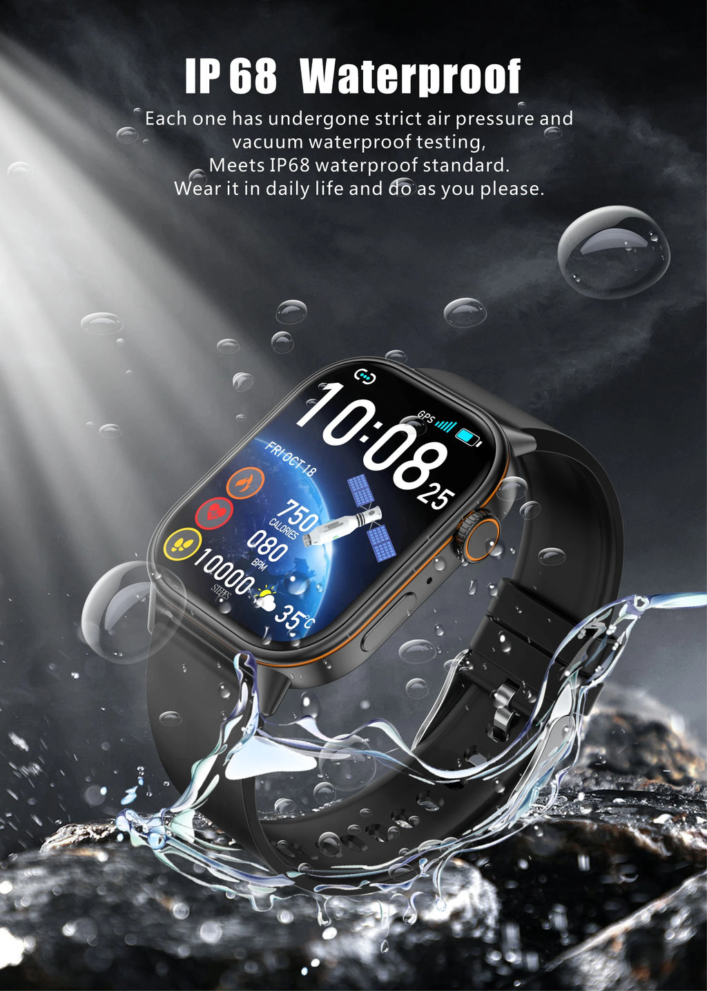 Nouvelle montre intelligente pour hommes et femmes HD AMOLED écran fréquence cardiaque Bluetooth appel GPS suivi IP67 étanche sport montre intelligente