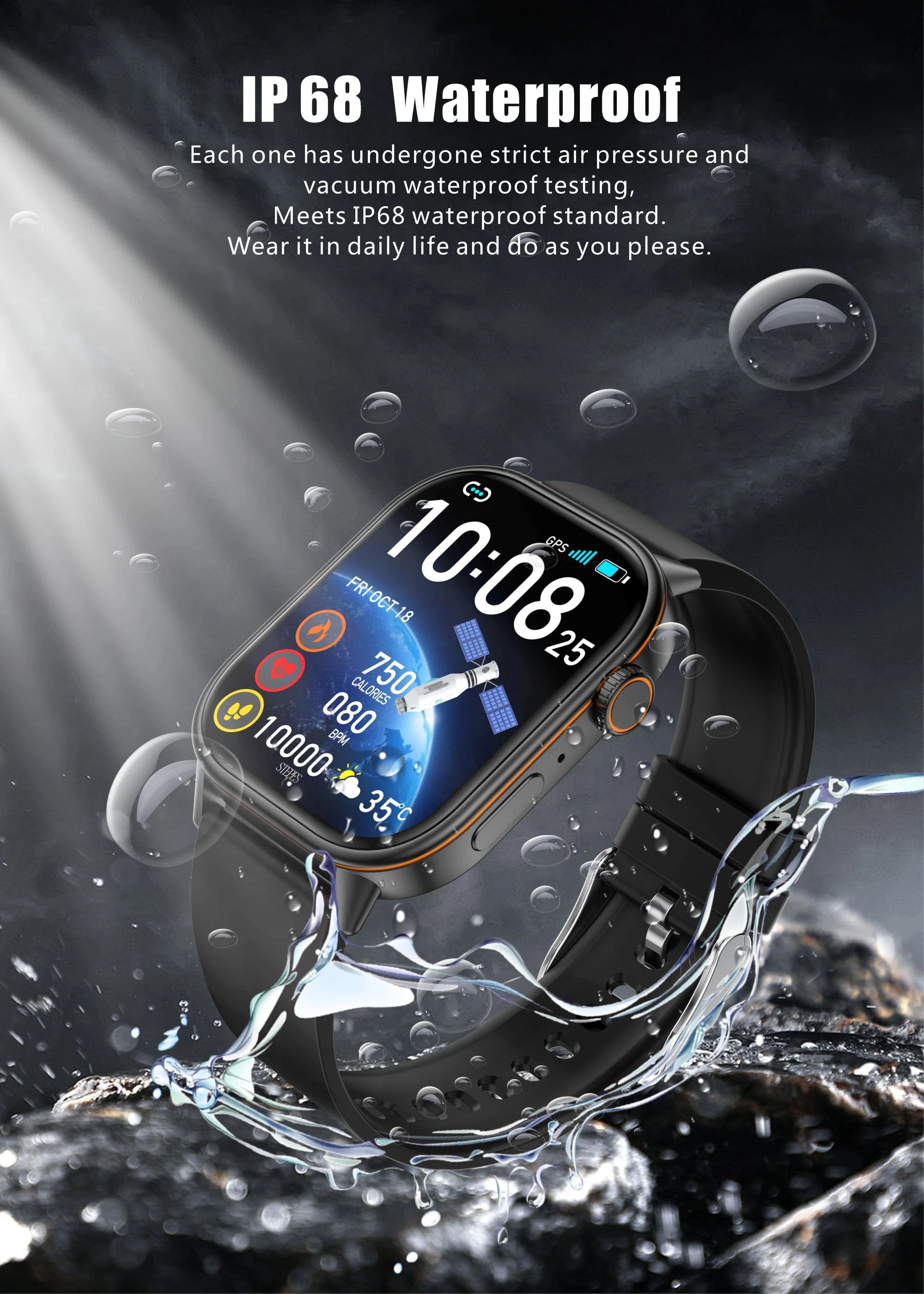 Nouvelle montre intelligente pour hommes et femmes HD AMOLED écran fréquence cardiaque Bluetooth appel GPS suivi IP67 étanche sport montre intelligente