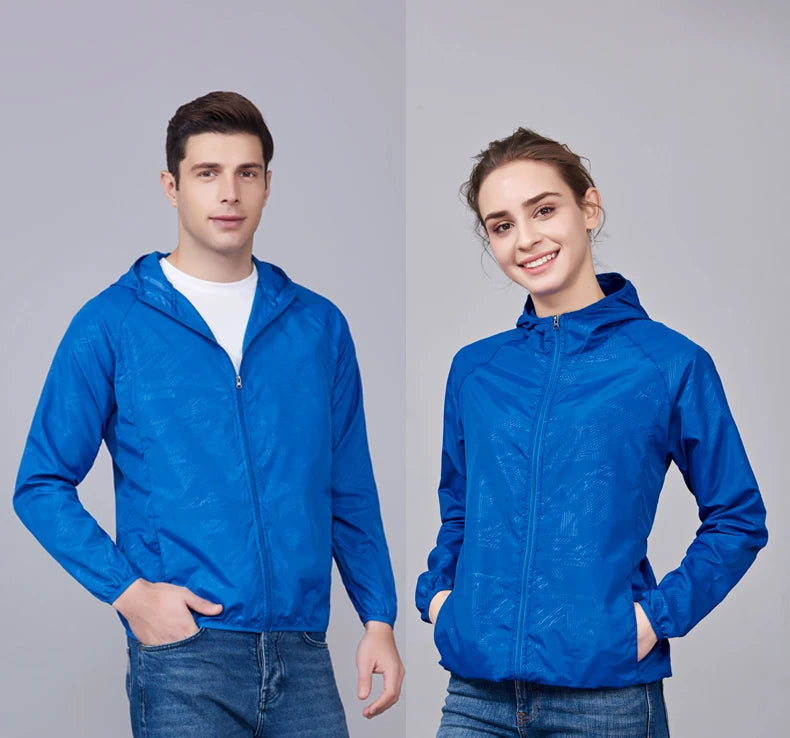 JNLN-Vestes de randonnée imperméables unisexes, coupe-vent de protection solaire, manteau de pluie extérieur, vêtements portables, camping et escalade, hommes et femmes