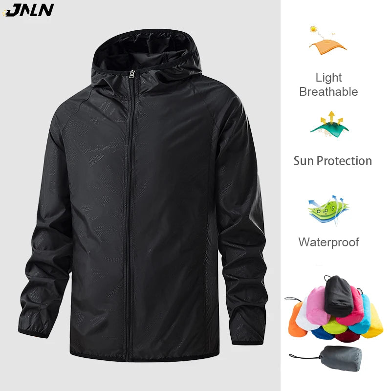 JNLN-Vestes de randonnée imperméables unisexes, coupe-vent de protection solaire, manteau de pluie extérieur, vêtements portables, camping et escalade, hommes et femmes