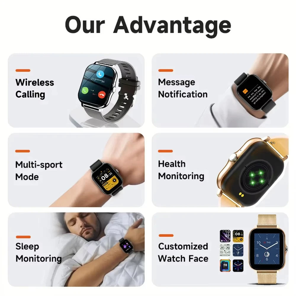 LAXASFIT 2025 nouvelle montre intelligente Bluetooth parler plein écran tactile moniteur de fréquence cardiaque sport Fitness montre intelligente hommes femmes cadeau