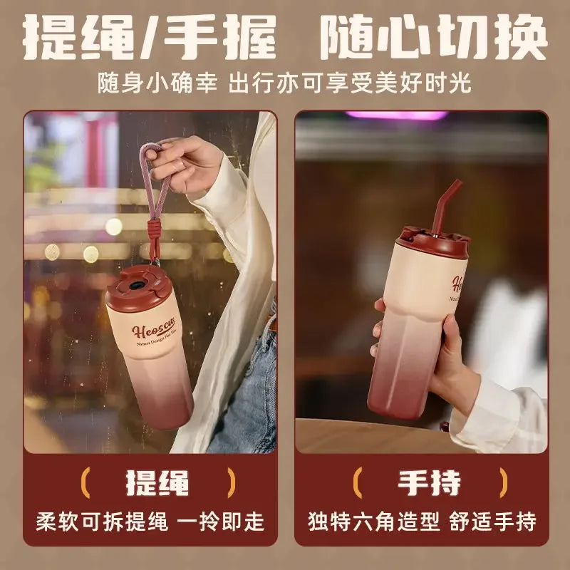 NRMEI-Tasse isotherme en céramique pour étudiants, tasse à thé au lait, tasse à eau de bureau, haute beauté, hommes et femmes