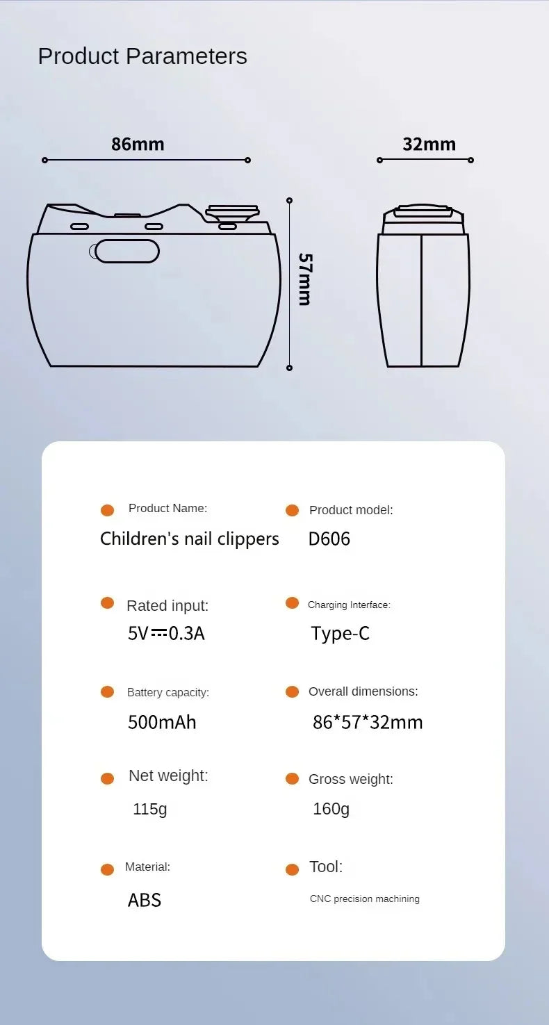 XIAOMI MIJIA 2in1 coupe-ongles électrique intelligent automatique poli armure garniture coupe-ongles adapté coupe-ongles pour les enfants