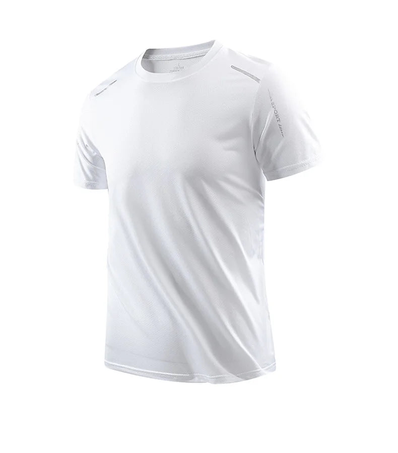 CHRLCK hommes course séchage rapide T-shirts respirant randonnée pêche T-shirts élasticité douce Sports de plein air chemise courte été