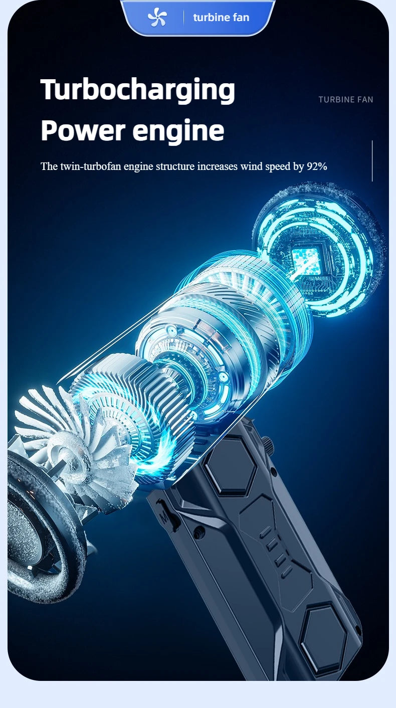 Xiaomi X11ProMAX Turbo Jet ventilateur 990000 tr/min puissant ventilateur d'air moteur sans brosse Turbo ventilateur vent Speed75 m/s 10000 mAh brise forte