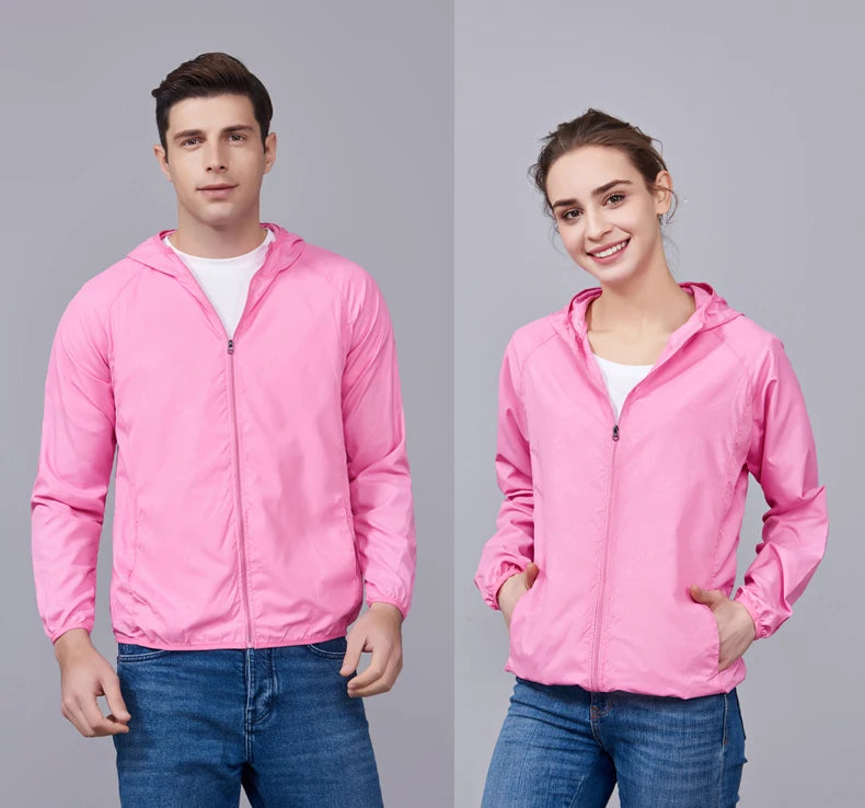 JNLN-Vestes de randonnée imperméables unisexes, coupe-vent de protection solaire, manteau de pluie extérieur, vêtements portables, camping et escalade, hommes et femmes