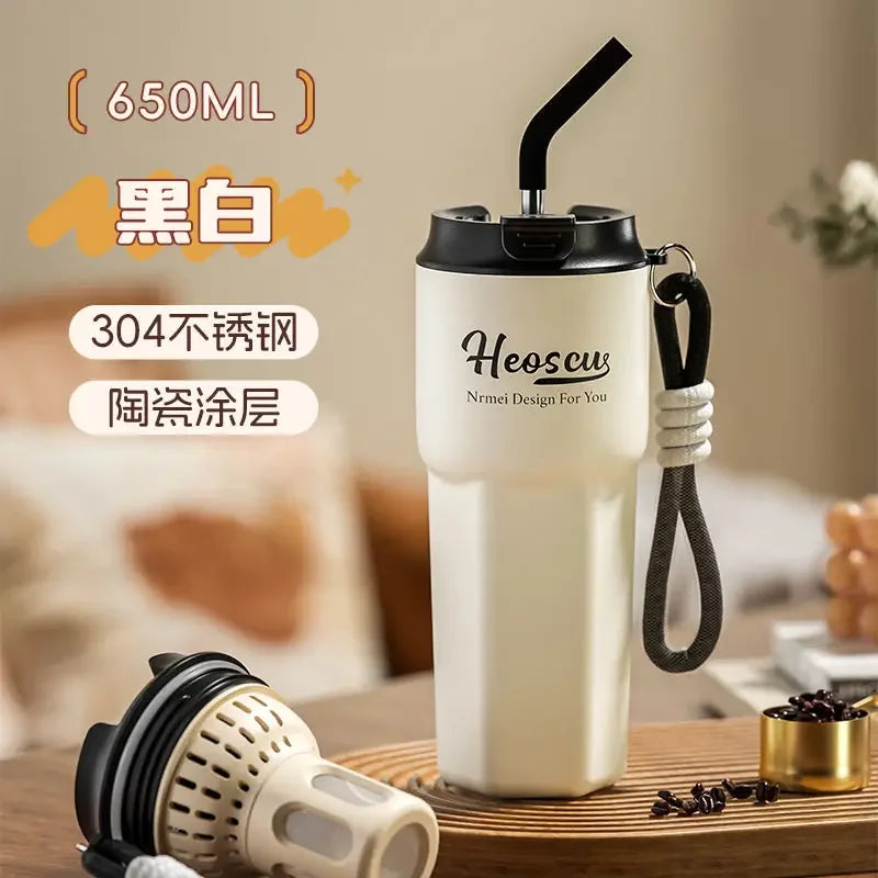 NRMEI-Tasse isotherme en céramique pour étudiants, tasse à thé au lait, tasse à eau de bureau, haute beauté, hommes et femmes