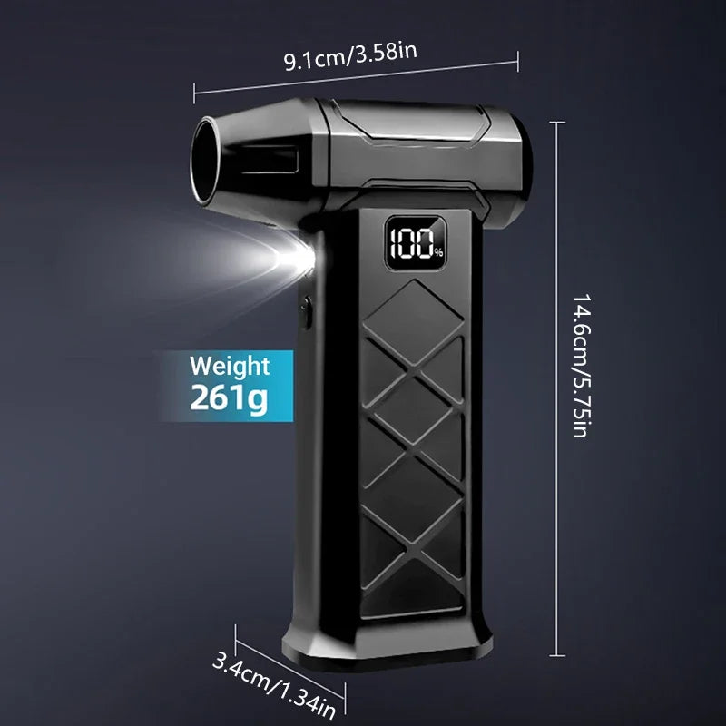 Ventilateur Turbo violent 800000 tr/min, 5 vitesses, puissant, moteur sans balais, souffleur portatif d'extérieur, outil de poussée Rechargeable