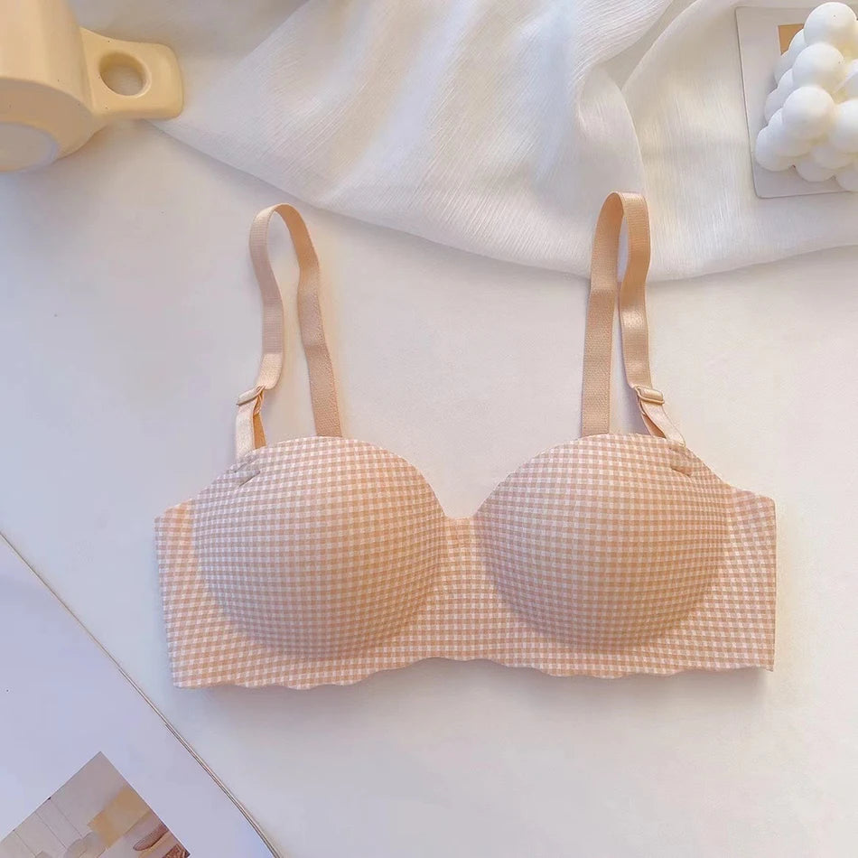 Soutien-gorge Push Up sans couture pour femmes, Style Preppy, sous-vêtements Sexy, confortable, respirant, débardeur, bretelles amovibles, été