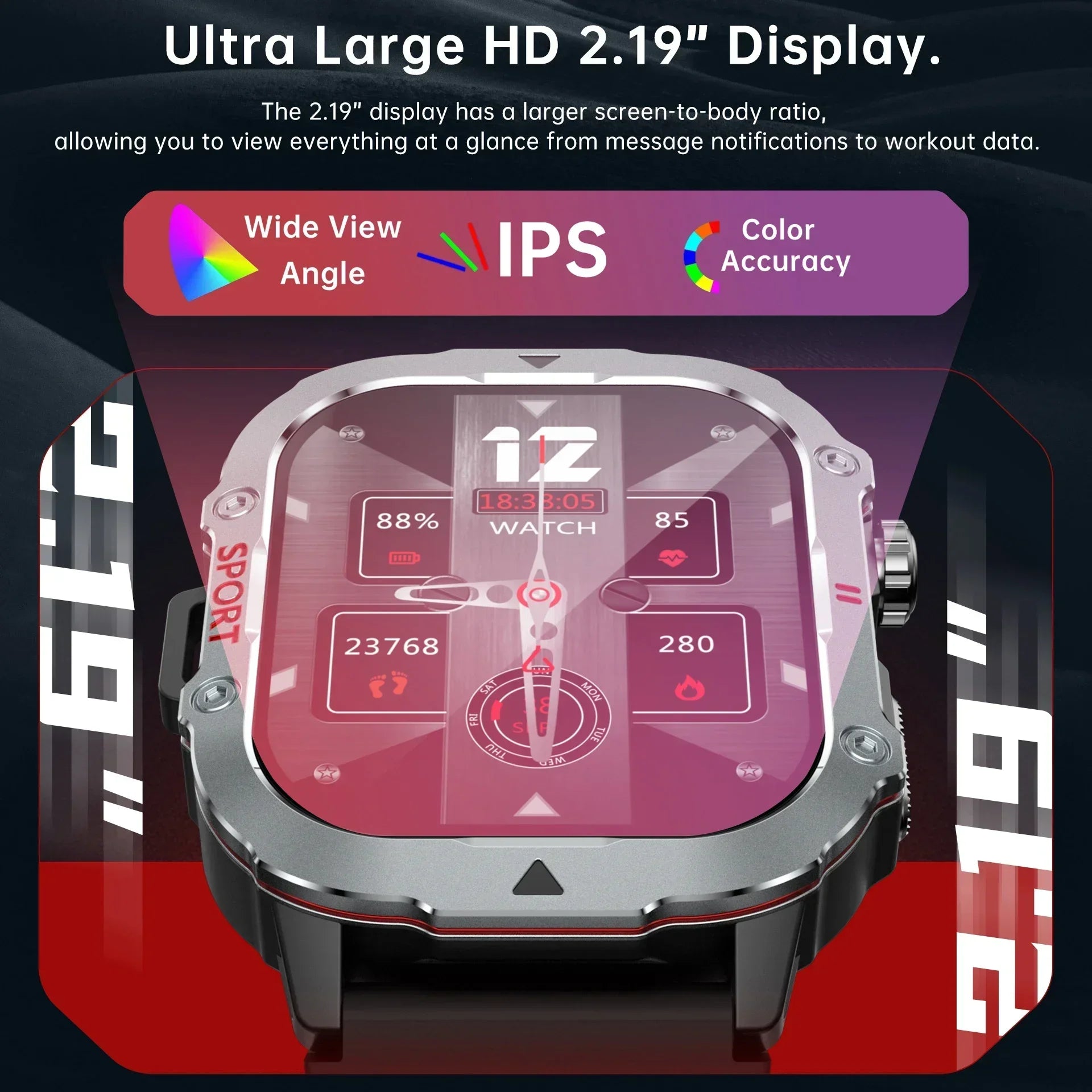 2024 nouveau pour Xiaomi montre intelligente militaire hommes étanche Sports de plein air Fitness Tracker moniteur de santé 2.19 "BT appel Smartwatch