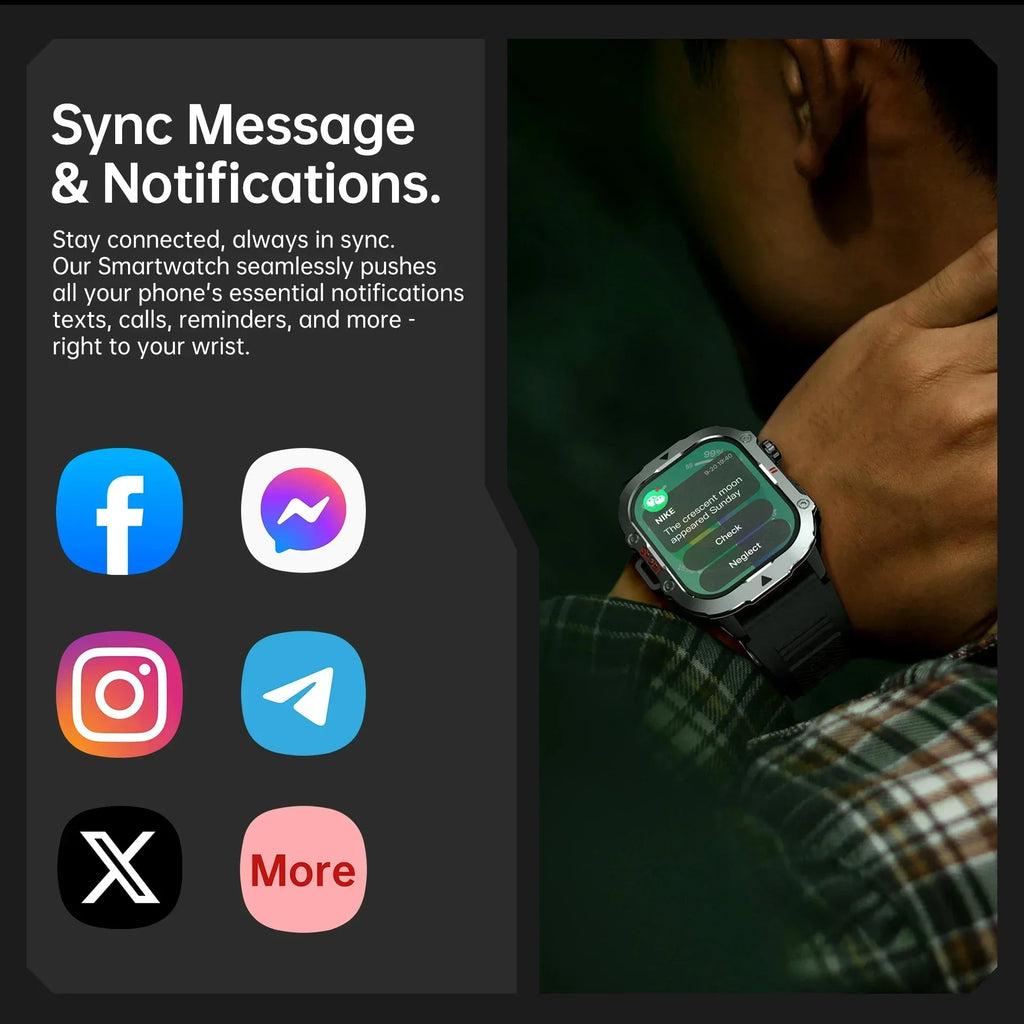 2024 nouveau pour Xiaomi montre intelligente militaire hommes étanche Sports de plein air Fitness Tracker moniteur de santé 2.19 "BT appel Smartwatch