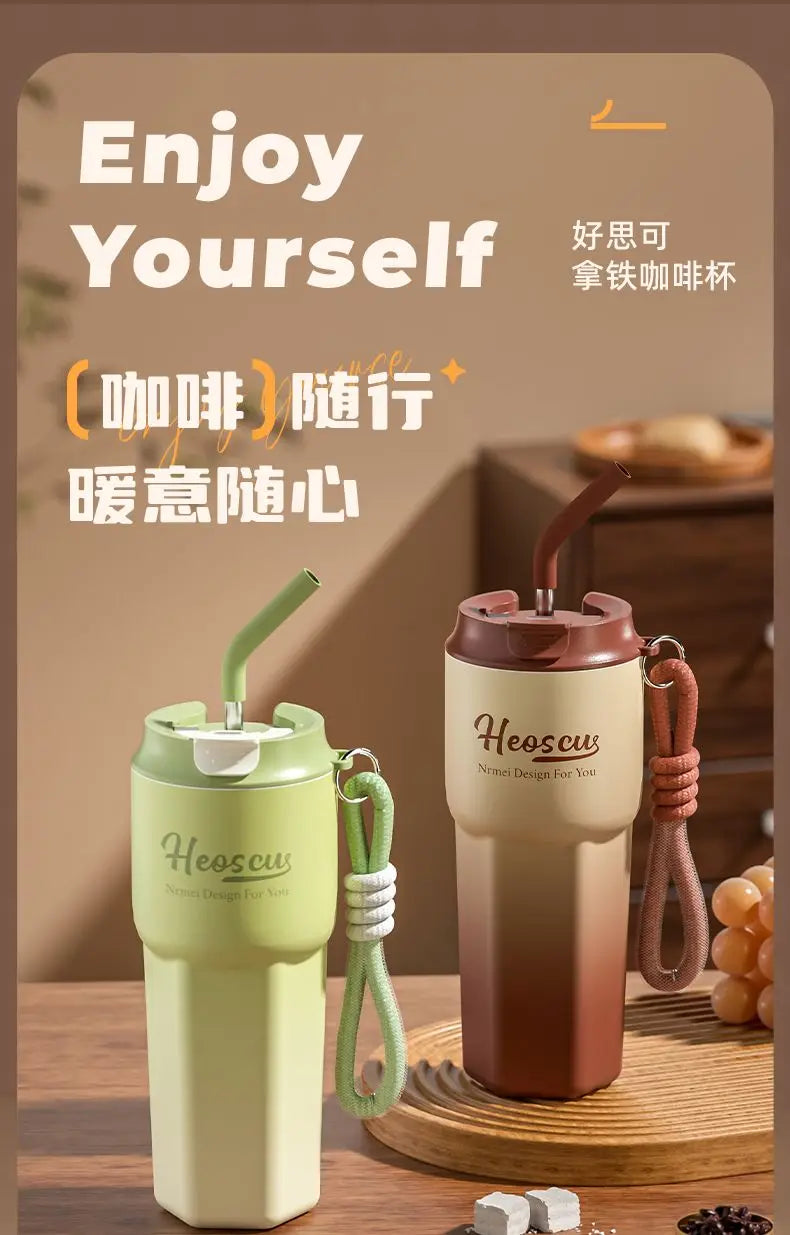 NRMEI-Tasse isotherme en céramique pour étudiants, tasse à thé au lait, tasse à eau de bureau, haute beauté, hommes et femmes