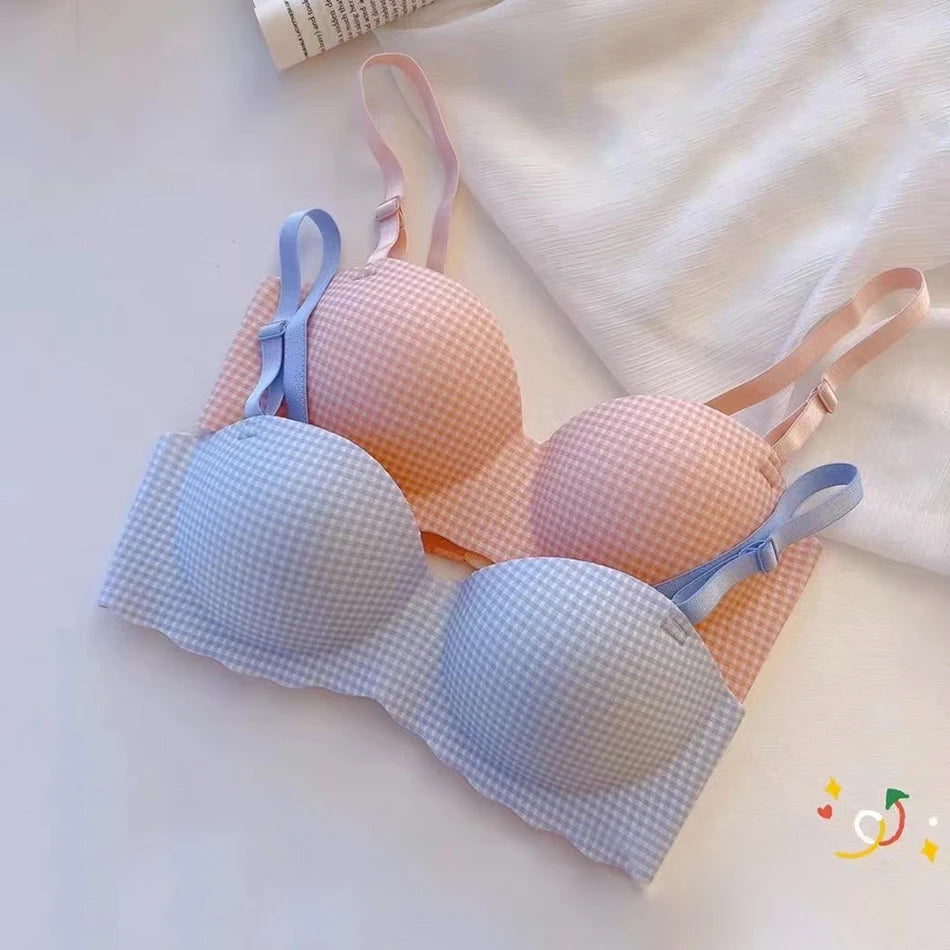 Soutien-gorge Push Up sans couture pour femmes, Style Preppy, sous-vêtements Sexy, confortable, respirant, débardeur, bretelles amovibles, été