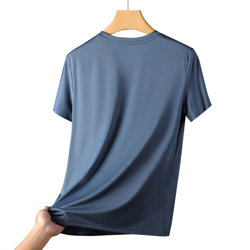 CHRLCK hommes course séchage rapide T-shirts respirant randonnée pêche T-shirts élasticité douce Sports de plein air chemise courte été