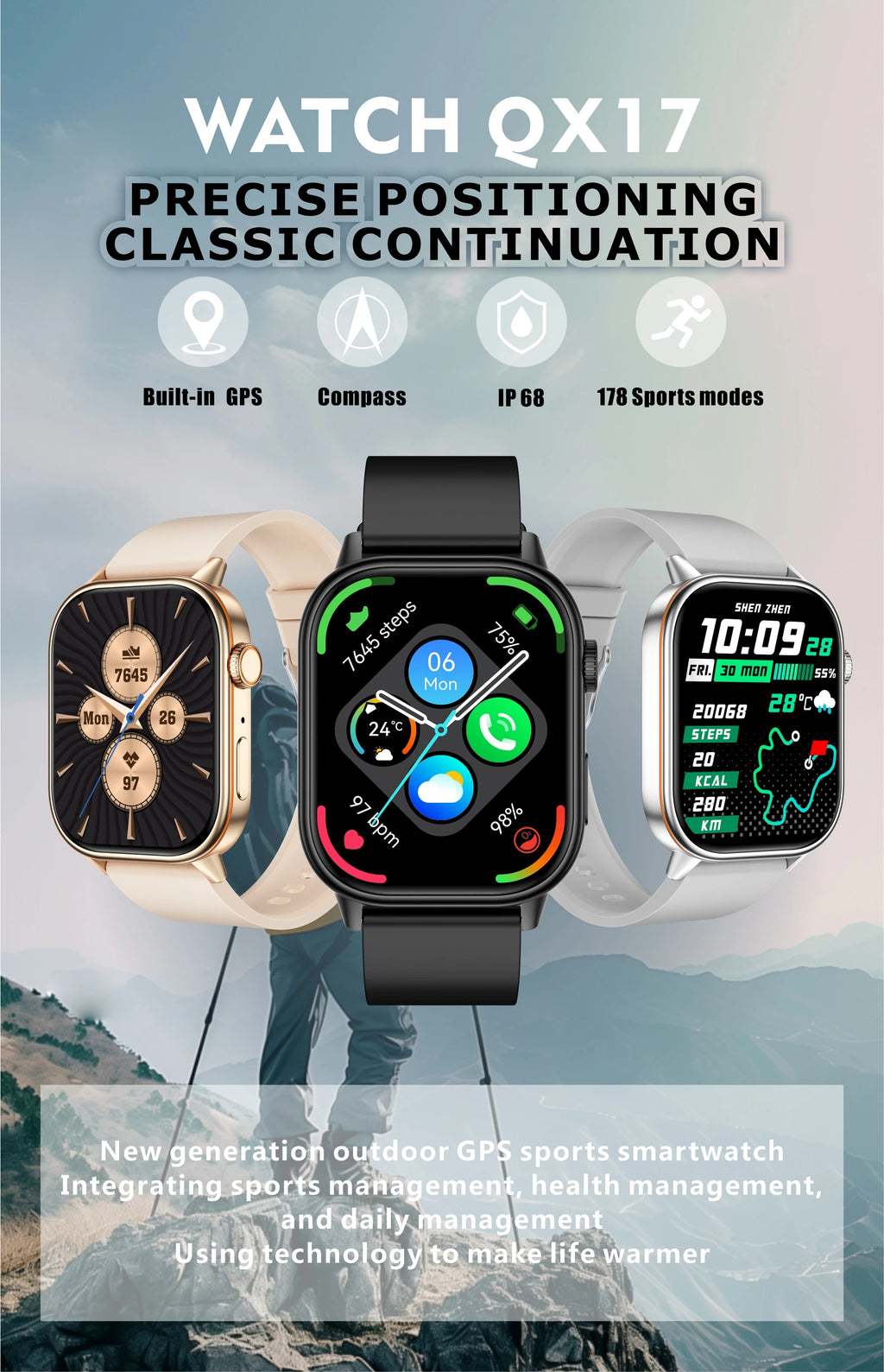 Nouvelle montre intelligente pour hommes et femmes HD AMOLED écran fréquence cardiaque Bluetooth appel GPS suivi IP67 étanche sport montre intelligente