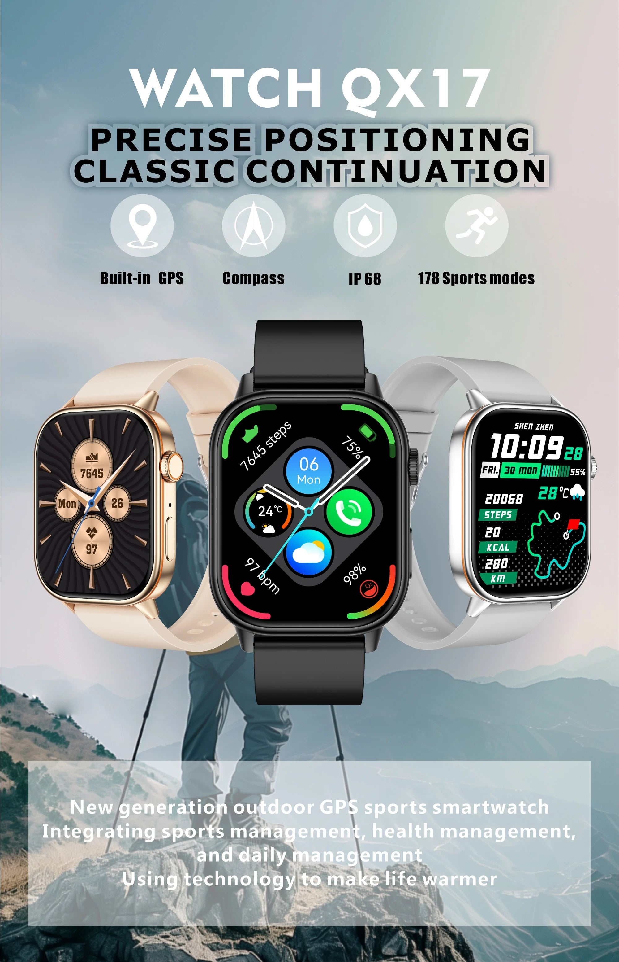 Nouvelle montre intelligente pour hommes et femmes HD AMOLED écran fréquence cardiaque Bluetooth appel GPS suivi IP67 étanche sport montre intelligente