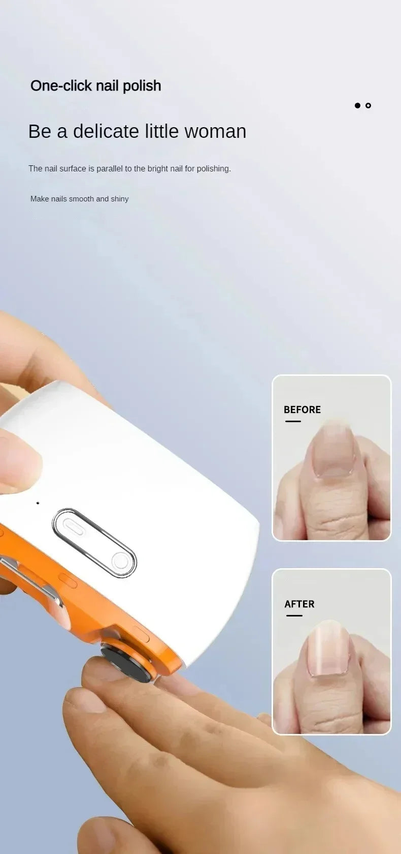 XIAOMI MIJIA 2in1 coupe-ongles électrique intelligent automatique poli armure garniture coupe-ongles adapté coupe-ongles pour les enfants