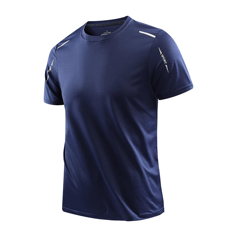 CHRLCK hommes course séchage rapide T-shirts respirant randonnée pêche T-shirts élasticité douce Sports de plein air chemise courte été