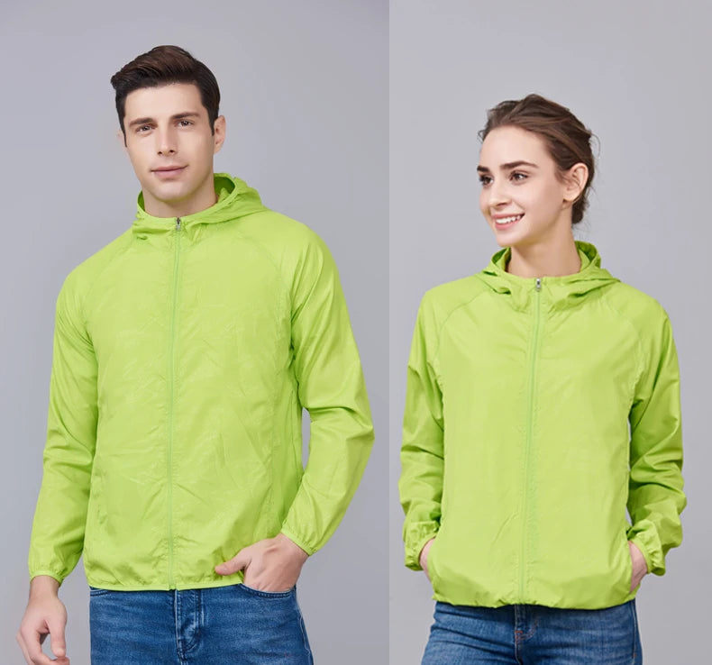 JNLN-Vestes de randonnée imperméables unisexes, coupe-vent de protection solaire, manteau de pluie extérieur, vêtements portables, camping et escalade, hommes et femmes