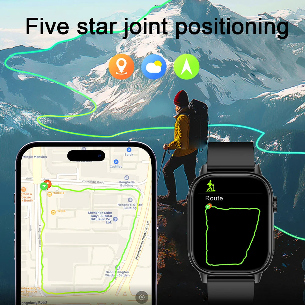Nouvelle montre intelligente pour hommes et femmes HD AMOLED écran fréquence cardiaque Bluetooth appel GPS suivi IP67 étanche sport montre intelligente