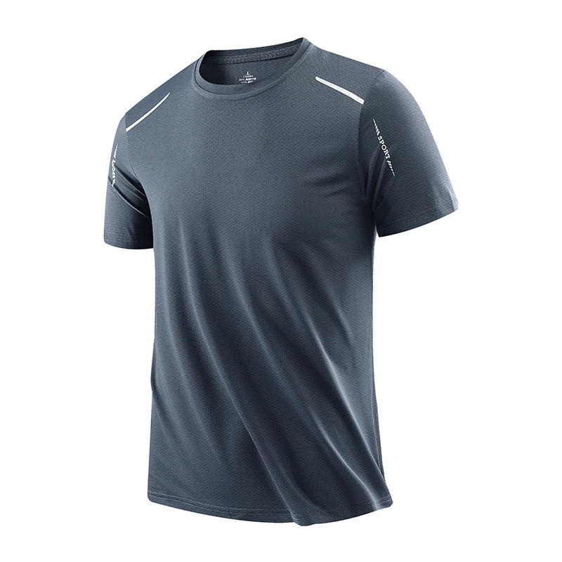 CHRLCK hommes course séchage rapide T-shirts respirant randonnée pêche T-shirts élasticité douce Sports de plein air chemise courte été
