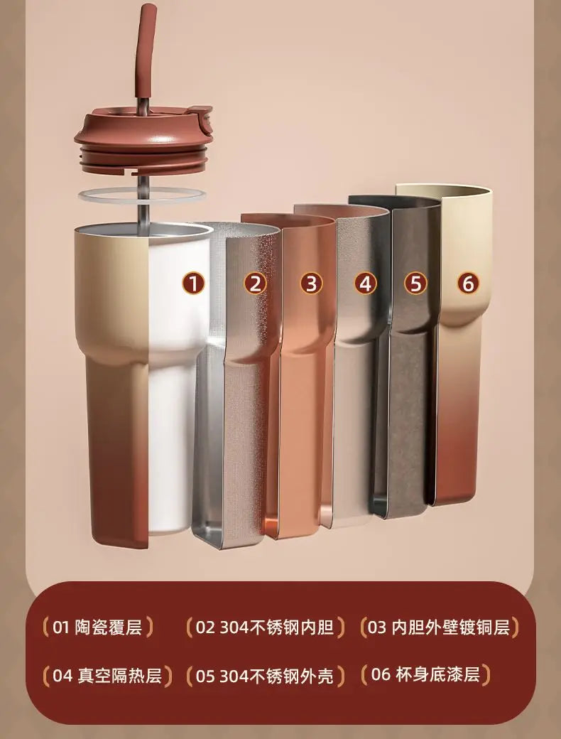 NRMEI-Tasse isotherme en céramique pour étudiants, tasse à thé au lait, tasse à eau de bureau, haute beauté, hommes et femmes