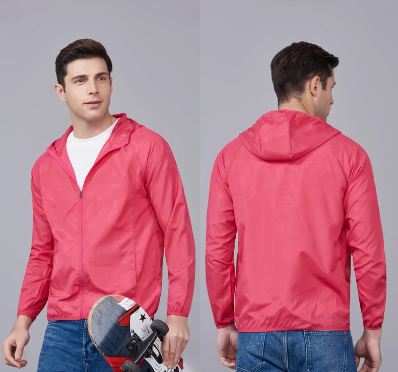 JNLN-Vestes de randonnée imperméables unisexes, coupe-vent de protection solaire, manteau de pluie extérieur, vêtements portables, camping et escalade, hommes et femmes