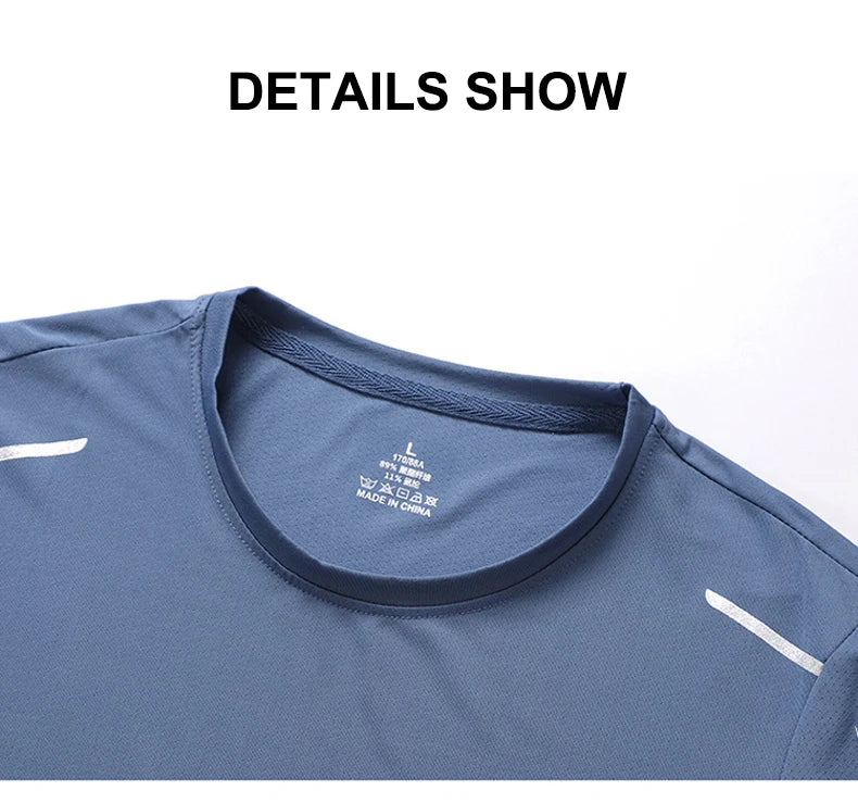 CHRLCK hommes course séchage rapide T-shirts respirant randonnée pêche T-shirts élasticité douce Sports de plein air chemise courte été