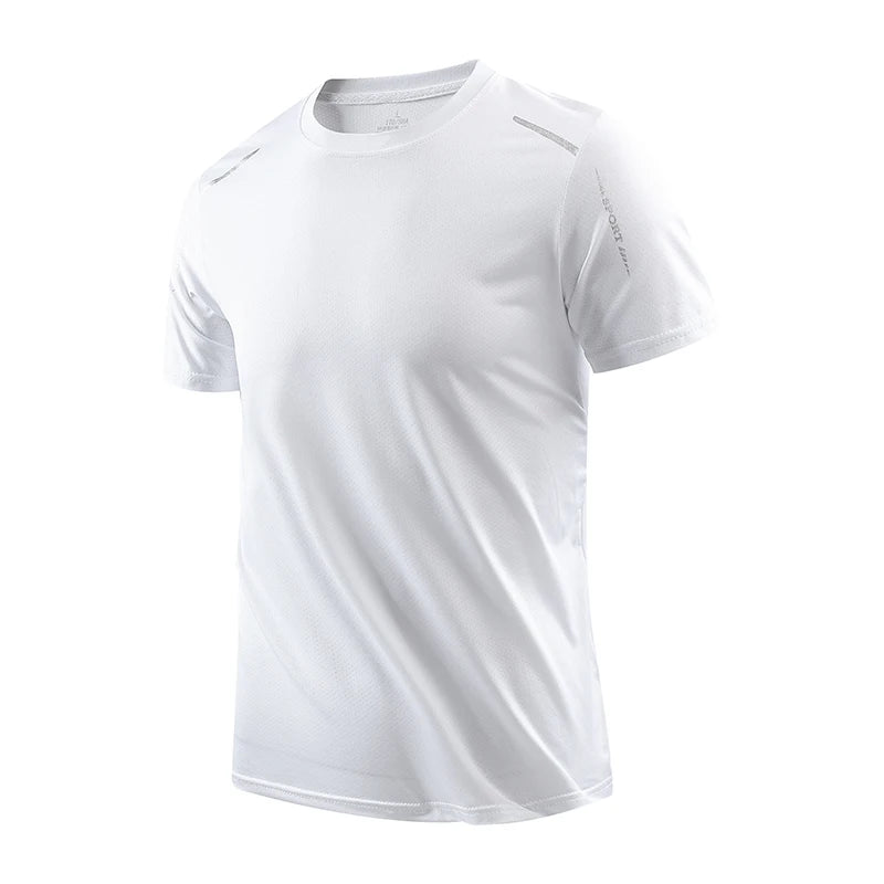 CHRLCK hommes course séchage rapide T-shirts respirant randonnée pêche T-shirts élasticité douce Sports de plein air chemise courte été