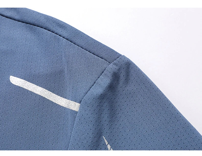 CHRLCK hommes course séchage rapide T-shirts respirant randonnée pêche T-shirts élasticité douce Sports de plein air chemise courte été