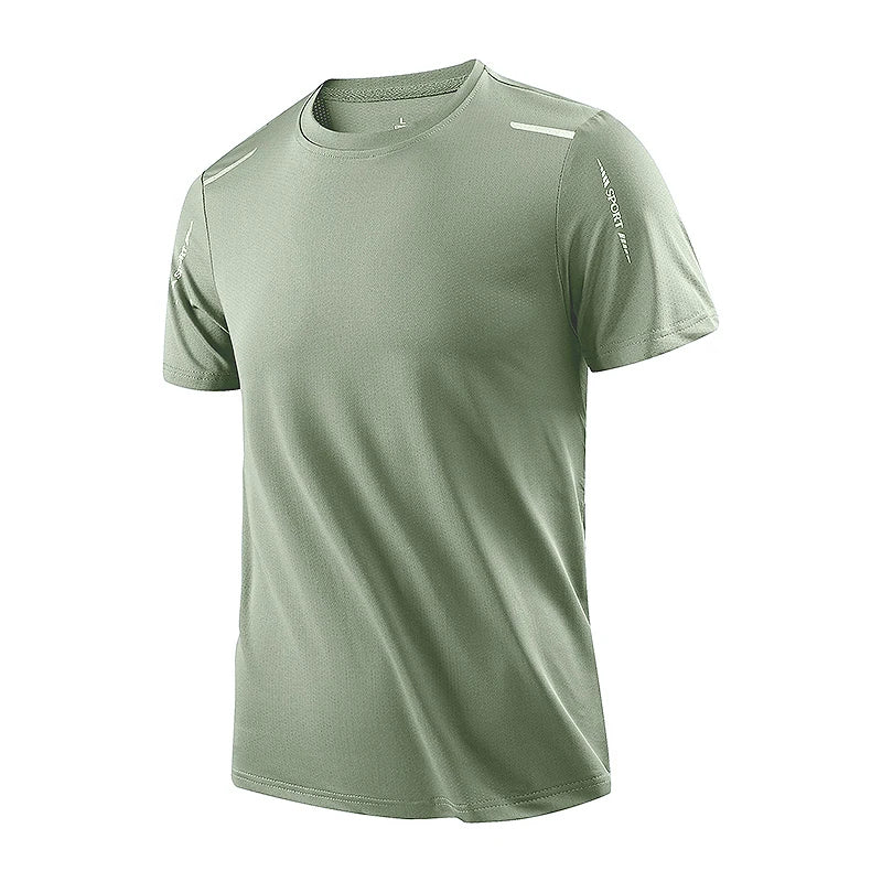 CHRLCK hommes course séchage rapide T-shirts respirant randonnée pêche T-shirts élasticité douce Sports de plein air chemise courte été