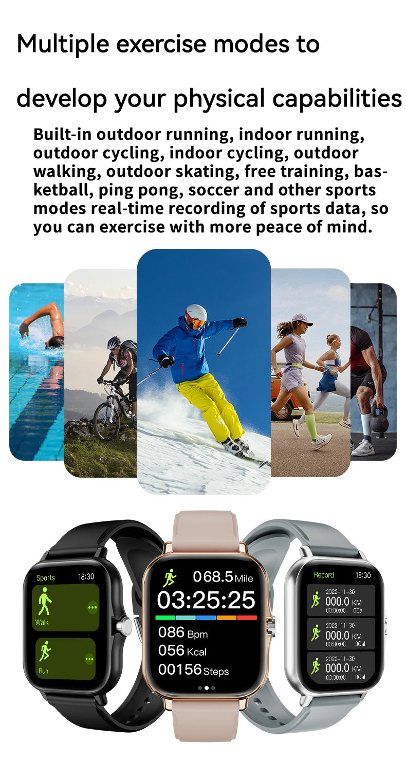 LAXASFIT 2025 nouvelle montre intelligente Bluetooth parler plein écran tactile moniteur de fréquence cardiaque sport Fitness montre intelligente hommes femmes cadeau