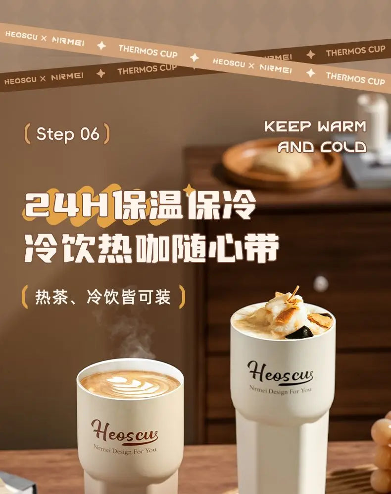 NRMEI-Tasse isotherme en céramique pour étudiants, tasse à thé au lait, tasse à eau de bureau, haute beauté, hommes et femmes