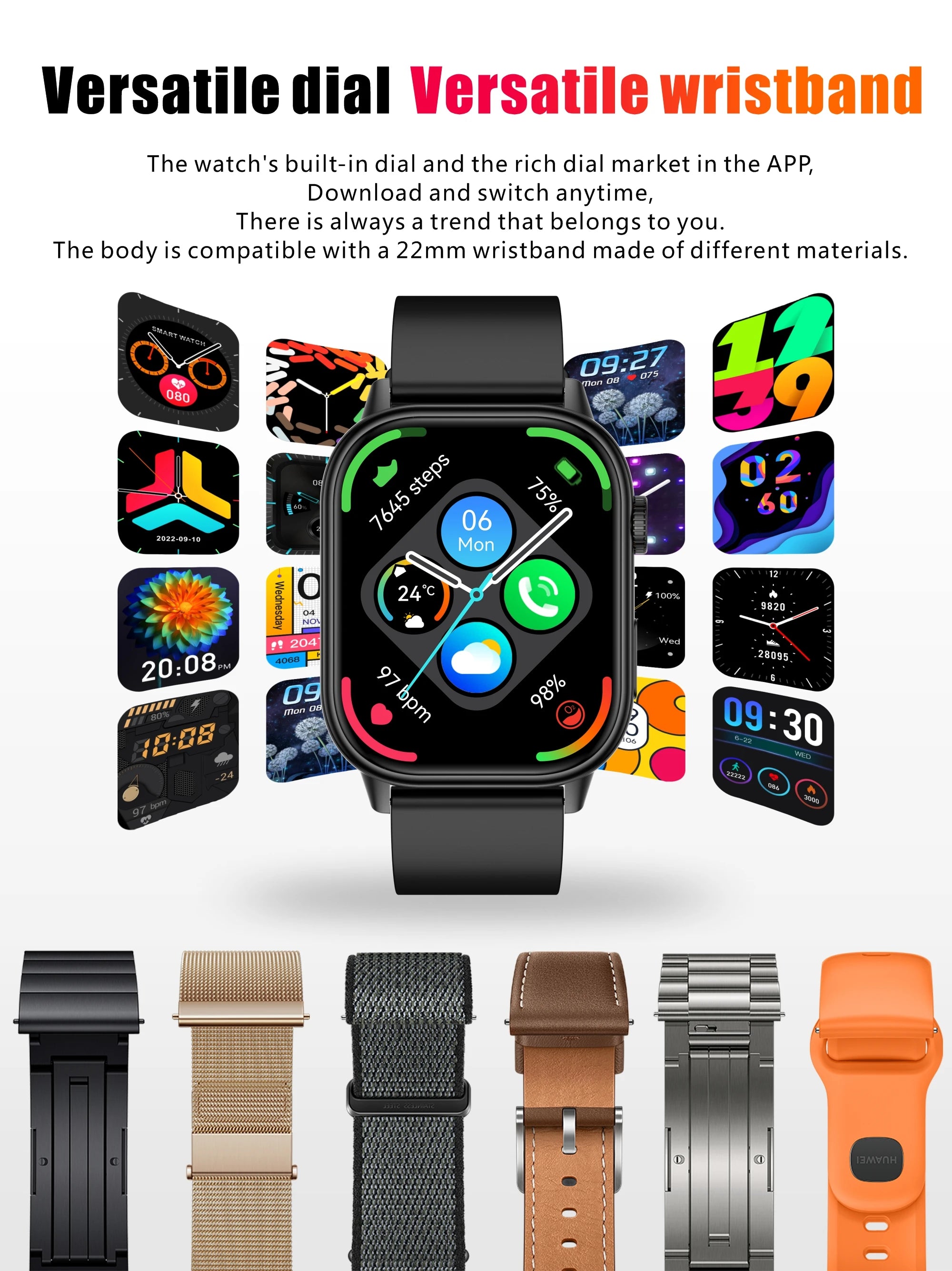 Nouvelle montre intelligente pour hommes et femmes HD AMOLED écran fréquence cardiaque Bluetooth appel GPS suivi IP67 étanche sport montre intelligente